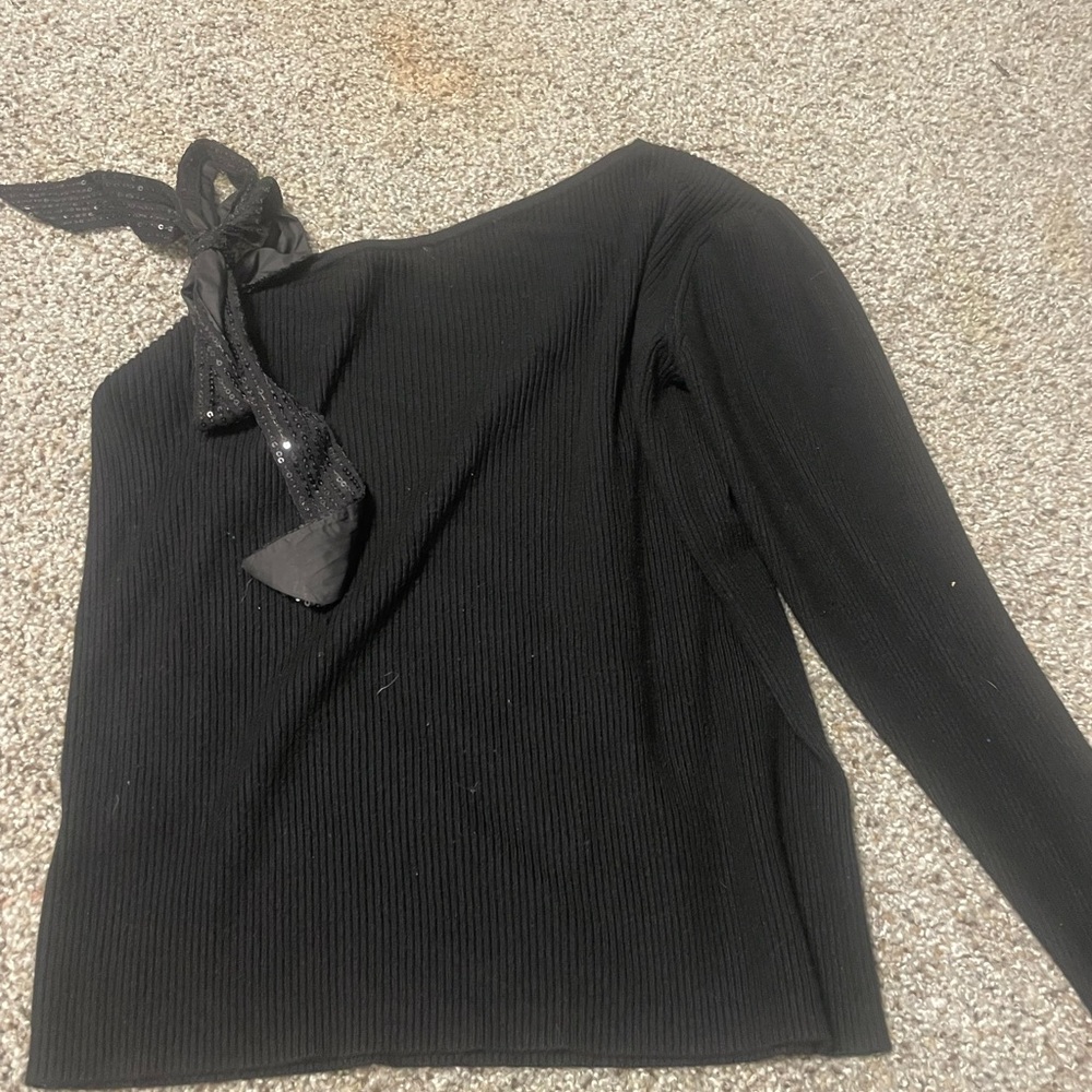 Cato Black Top with Sequin Detail